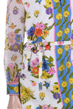 Vintage 1960s 70s SAKS FIFTH AVENUE 2pc Pantsuit Set Groovy Hostess Neon Floral Print Women's Size Small - 25" pants waist / 40" top bust