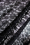 Vintage Sheer Black Lace DIAMONDS RUN Midi Maxi Dress Size Medium / Large / 38-42" bust / 30-36" waist / 48" hips / 51" long
