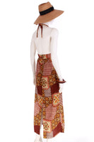 Vintage 60s 70s MOANA KAI Honolulu Brown Bark Cloth Halter Maxi Dress Size 5 / XS / 28" low bust/ribcage / B cup / 28" waist