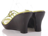 Y2K Vintage LIME GREEN Strappy Athena Alexander Wedge Platform Sandals Women's Size USA 7