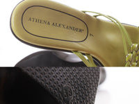 Y2K Vintage LIME GREEN Strappy Athena Alexander Wedge Platform Sandals Women's Size USA 7