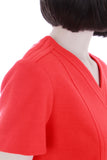 Vintage 1960s RODIER PARIS Orange Wool Knit Mod Mini GoGo Dress Made in France Women's Size Medium - 36" bust - 32" waist - 36" hips