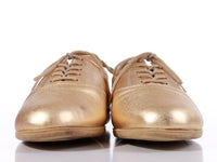Vintage 80 GOLD METALLIC Leather Flats Tennis Shoes Sneakers by Easy Spirit Women's Size 9 USA