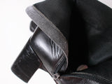 Vintage 90s Black Leather Block Heel Above Ankle Boots Made in Brazil Women's Size 7 USA