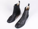 90s ROBERT CLERGERIE Black Soft Leather Block Heel Ankle Boots Made in France Women's Size 8.5 USA