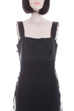 Vintage 1980s St. John Black Knit White Beaded Maxi Dress Evening Gown Women's Size 2/4/XS/ 30-32" bust / 26" waist / 38" hips / 58.5" long