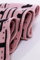 Vintage 3 Piece Knit Sweater Set Pink Neon Green Novelty Arcade Game Pattern Bodycon OOAK Women's Size 6 / Small / 24-30" waist