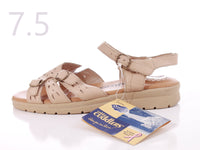 Vintage COBBIE CUDDLERS Deadstock with Tags Beige Leather Cushion Comfort Sandals Women's Size USA 7.5