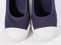 Vtg 90s Chunky Block Heel Navy Blue and White Sneakers by Chinese Laundry Women's Size USA 8