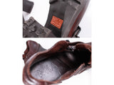 Vtg 90s MIA Brown Leather Platform Block Heel Mary Jane Shoes Women's Size 11 USA