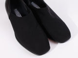 Minimalist MUNRO Made in the USA Black Stretch Fabric Slip On Block Heel Shoes Women's Size 8 wide