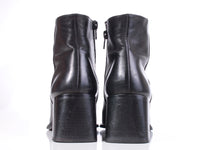 Vtg 90s PALOMA Black Leather Block Heel Ankle Boots Made in Italy Women's Size 8.5 USA