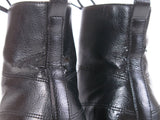 Vtg 90s TRANSIT Black Vegan Faux Leather Lace Up Block Heel Ankle Boots Women's Size 7 USA