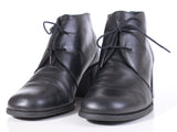 90s Black Leather Lace Up Block Heel Ankle Boots Women's Size 10 USA