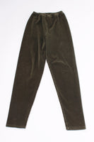 80s Green VELVET CORDUROY High Waist Tapered Stretch Pants by Together USA Women's Size Small / 22-29" waist / 35-40" hips / 31" inseam
