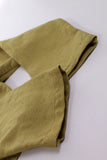 Vintage BEPPA LINEN Light Olive Green Boxy Cropped Art to Wear Patchwork Jacket Women's Size XS