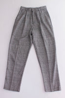 Vintage 80s 90s Minimal High Waist Tapered Black and White Plaid Pants USA Women's Size 4 / XS / 25" waist / 28" inseam / 38.5" long