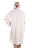 White Mohair Duster Cardigan Sweater in Cream with Gold Buttons Women's Size Medium - Large - 48" bust waist and hips 41" long