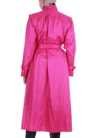 Vintage 80s Hot Fuchsia Pink Trench Coat Raincoat by Misty Weather Korea Women's Size Large / 42" bust / 44" waist / 46" hips / 48" long