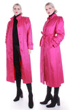 Vintage 80s Hot Fuchsia Pink Trench Coat Raincoat by Misty Weather Korea Women's Size Large / 42" bust / 44" waist / 46" hips / 48" long