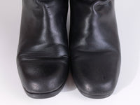 Vintage SANTANA CANADA Black Insulated Leather Boots Block Heel Mid Calf Women's Size 8 - 8.5 / 10" insole / 15.5" tall