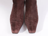 Vintage MARISA PARIS Brown Soft Suede Tall Mid Calf Knee High Boots Women's Size 4 / 7 USA / 9.8" insole / 3.25" toe width