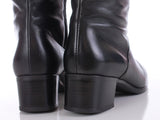 80s Regence Canada Insulated Black Leather Mid Calf Knee High Block Heel Winter Riding Boots Women's Size 8.5 2A