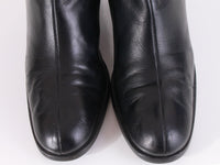 Vintage Anne Klein Knee High Black Leather and Elastic Tall Block Heel Boots Women's Size 10 USA