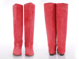 Vintage 80s Orange Suede Knee High Boots by So What - Kenneth Cole Made in Italy Women's Size 7 USA