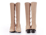 Vintage Camel Faux Suede Stretch Knee High Boots Women's Size 6.5 USA