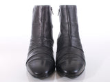90s Munro Black Leather Ankle Boot Made in the USA Mismatched Pair Right Boot Size 12 M - 11.5" insole / Left Boot Size 10 WW - 11" insole