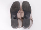 Minimalist Muted Beige Woven Elastic Slingback Mule Sandals Women's US Size 7.5