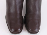 80s Dark Brown Leather Mid Calf Pull On Block Heel Boots by Naturalizer Made in Brazil Women's Size 9 USA 10" insole