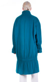 80s Avant Garde Turquoise Wool Oversized Batwing Coat Women's Size XL_ / 50" bust / 48" waist / 46" hips / 41.5" long