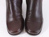 90s Brown Leather Ankle Block Heel Boots Women's US Size 7.5