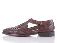 Vintage Cole Haan Brown Woven Leather Fisherman Sandals Flats for Men Size US 10 D / 11" insole / 3.9" toe