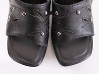 Vintage 90s MIA Black Studded Platform Clog Mule Sandals Women's US Size 6