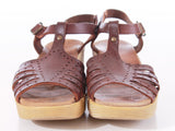 1970s Vtg FAMOLARE Platform Leather Sandals Made in Italy Women's Size US 6.5 - 7