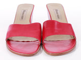 90s Y2k Red Leather Slip On Wedge Mule Etienne Aigner Women's US Size 9.5