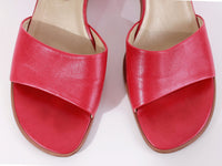 90s Y2k Red Leather Slip On Wedge Mule Etienne Aigner Women's US Size 9.5