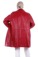 90s Wilsons Red Leather Jacket with Insulated Liner Women's Size Large / XL / 48" bust / 48" waist / 48" hips / 36" long