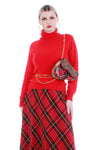 Red Cashmere Turtleneck Sweater 1990s Vintage Women's Size Small / Medium / 34-38" bust / 24-32" waist