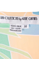 Vintage UMI Collections by Anne Crimmins Pastel Silk Kimono Sleeve Dress Size 10 / Medium / 40" bust / 24-40" elastic waist / 46" long