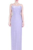 Y2K Lavender Lurex Bodycon Maxi Dress by M Studio Size 9 / Medium
