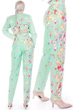 CL2 Christian Llinares Jacket and Pants Butterfly Print 2pc Set Pantsuit Made in Italy Size 42 / Large