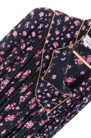 Vintage Jackie Bernard EKLEKTIC Black Pink Calico Floral Patchwork Dress Size 4 / Small Petite