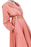 80s Terracotta Southwestern Cotton Shirt Dress Size 12 / 14 / Large / 40" bust / 31" waist