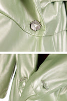 60s Mod Pearlescent Pastel Green Vinyl-Like Swing Jacket Size Large