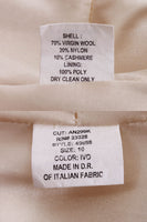 80s 90s White Wool Cashmere Long Swing Coat Size 10 / Medium / Large