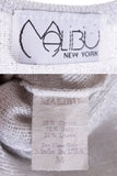 Y2K 1990s Silver Metallic Lurex Knit Bodycon Dress MALIBU Made in the USA Size 4-6 / XS-Small / 30-36" bust